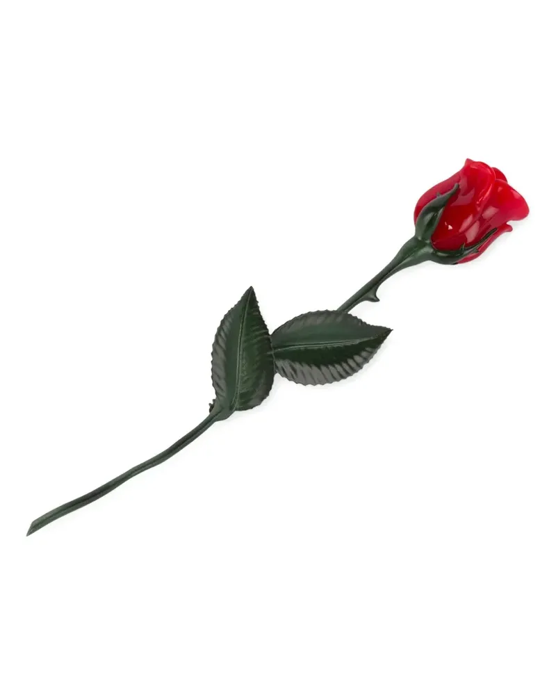 Moschino Brosche mit Rosenmotiv - Rot Rot