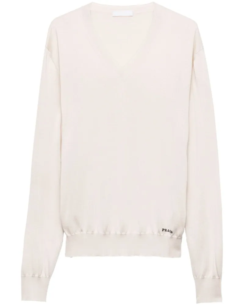 Prada Pullover mit V-Ausschnitt - Nude Nude
