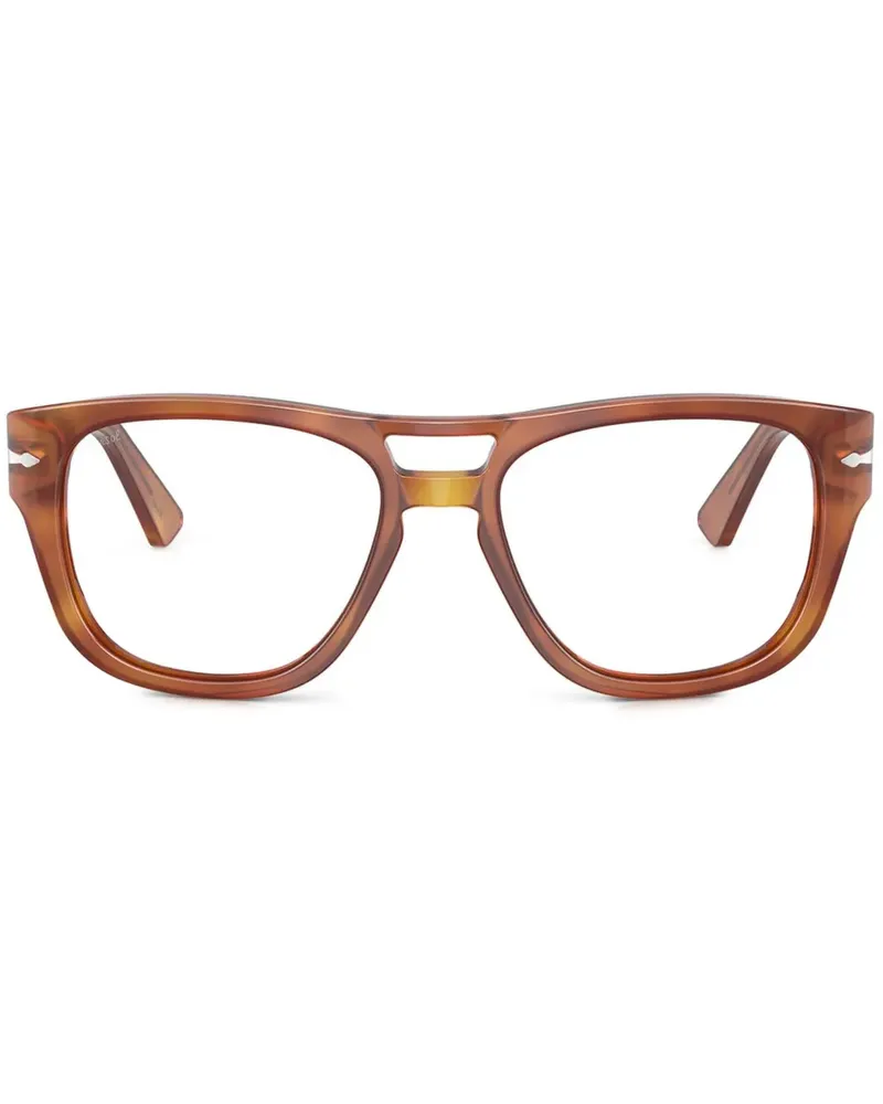 Persol Brille mit rundem Gestell - Braun Braun