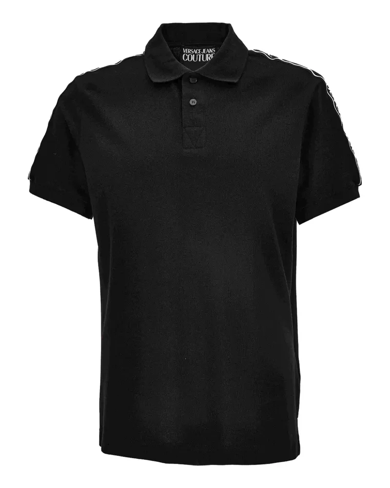 Versace Jeans Poloshirt mit Besatzstreifen - Schwarz Schwarz