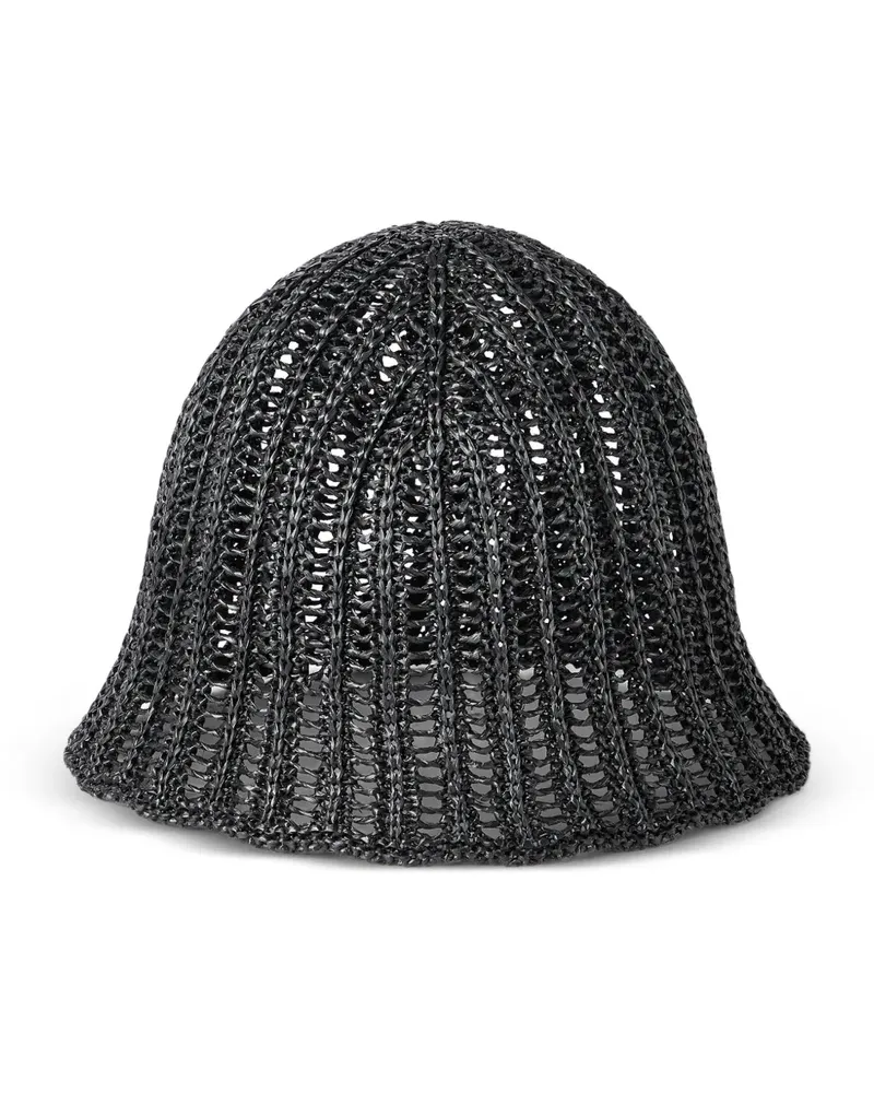 Brunello Cucinelli Techno Fischerhut aus Bast - Schwarz Schwarz