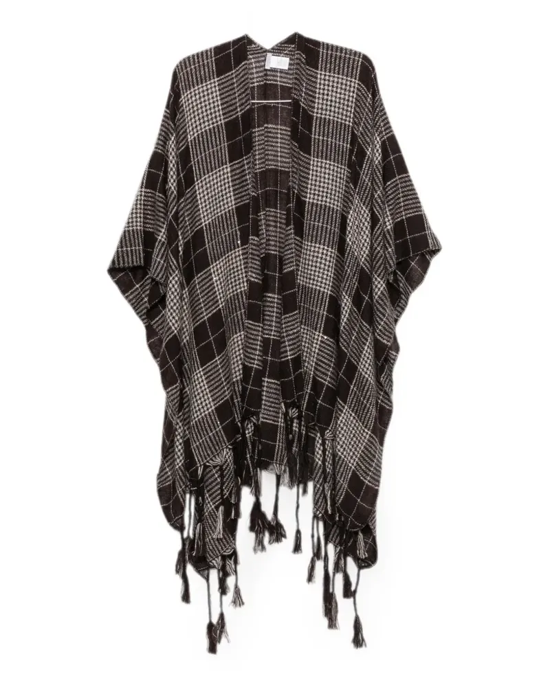 Brunello Cucinelli check tassel-trimmed ponchos - Braun Braun