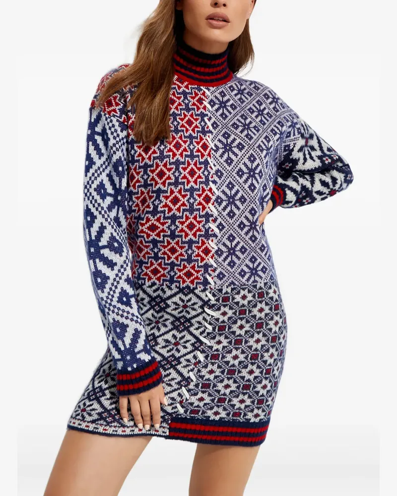 Golden Goose roll-neck mini dress - Blau Blau