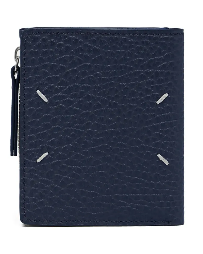 Maison Margiela four-stitch grained leather wallet - Blau Blau