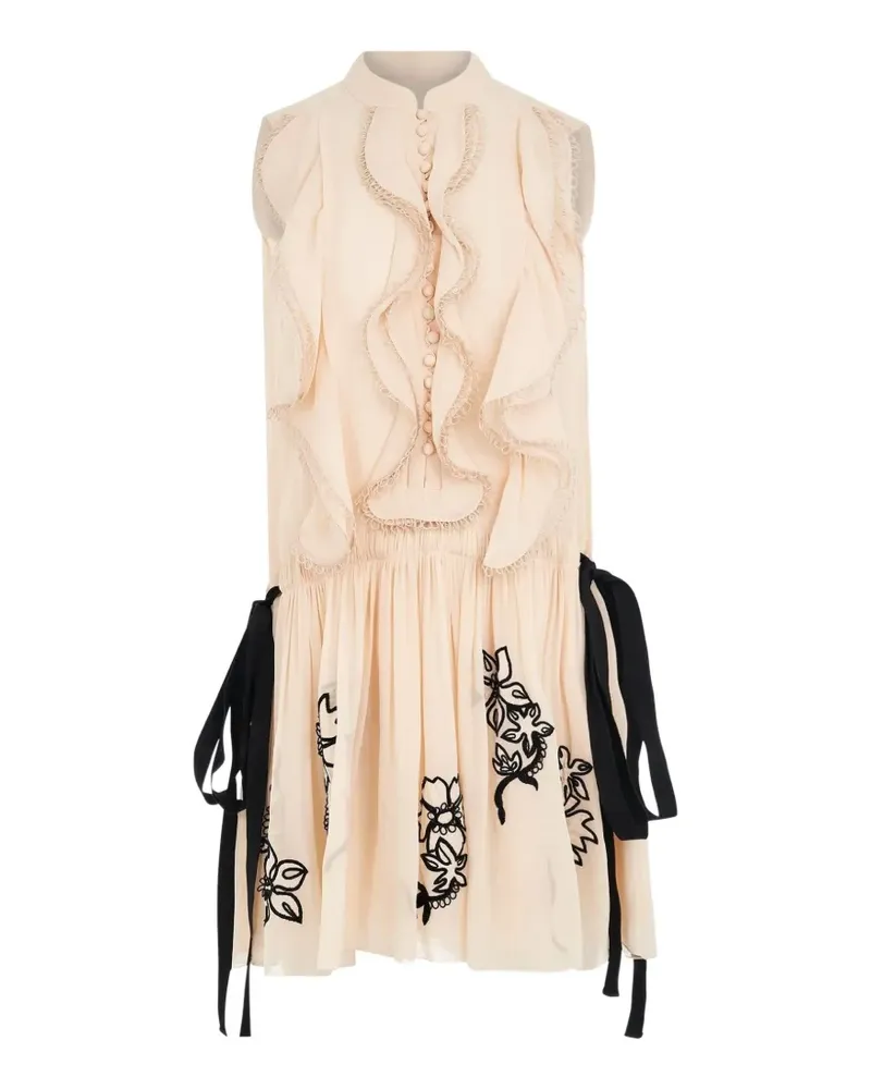 Chloé Gerüschtes Kleid aus Seide - Nude Nude