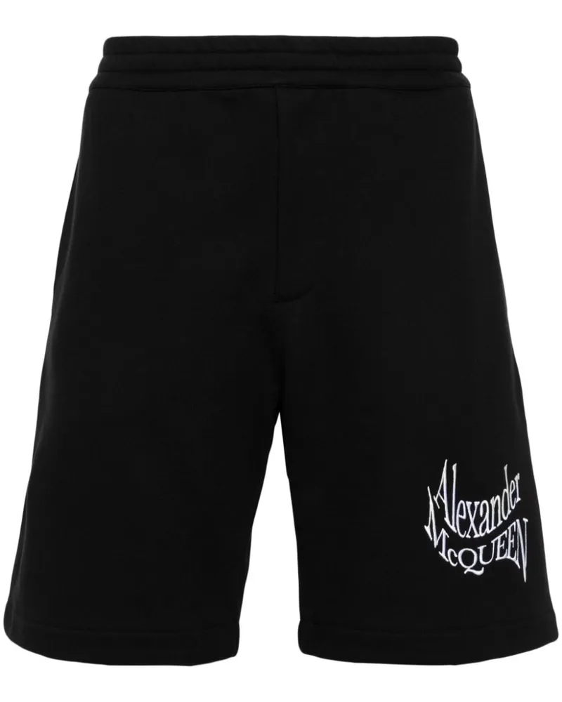 Alexander McQueen Joggingshorts mit Logo-Stickerei - Schwarz Schwarz