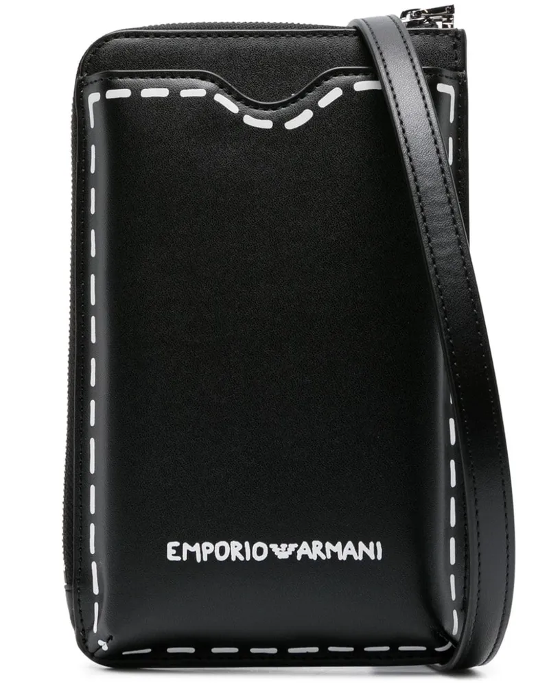 Emporio Armani Handyhülle mit Logo-Print Schwarz