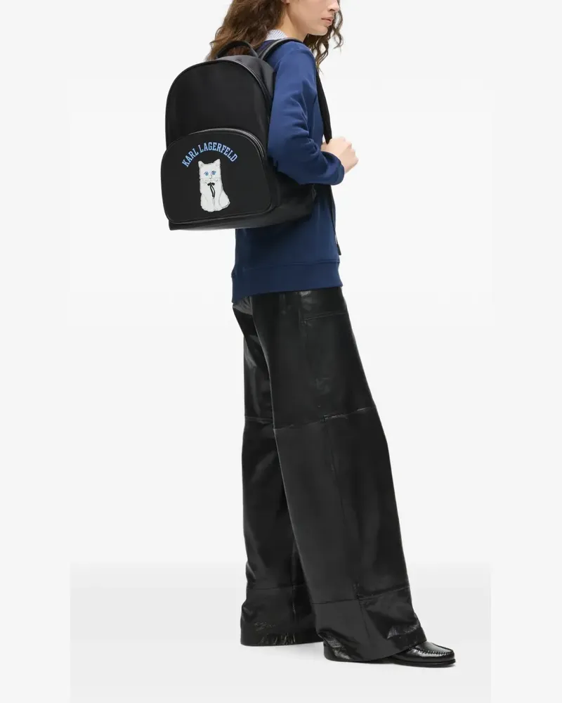Karl Lagerfeld Großer Ikon Choupette Rucksack - Schwarz Schwarz