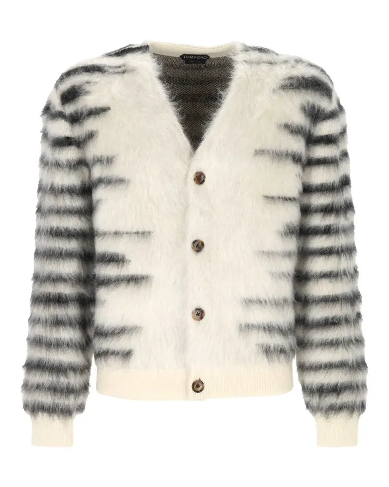 Tom Ford Gestreifter Cardigan - Weiß Weiß
