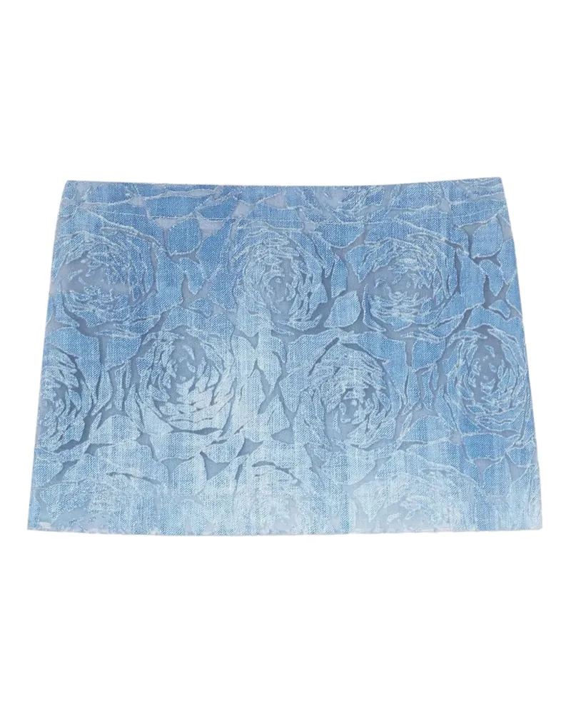 Ermanno Scervino Minirock mit Blumen-Prägung - Blau Blau
