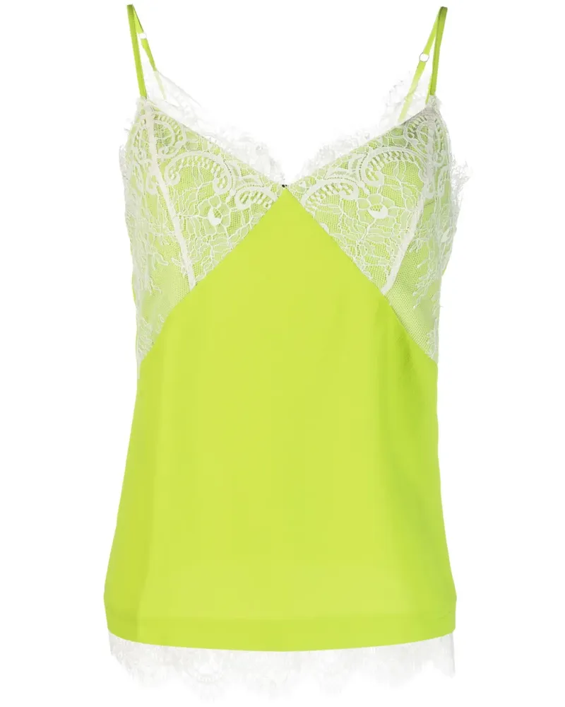 Twin-Set Top mit Spitzeneinsatz - Grün Grün