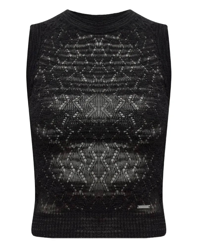 Dsquared2 Top mit Lochmuster - Schwarz Schwarz