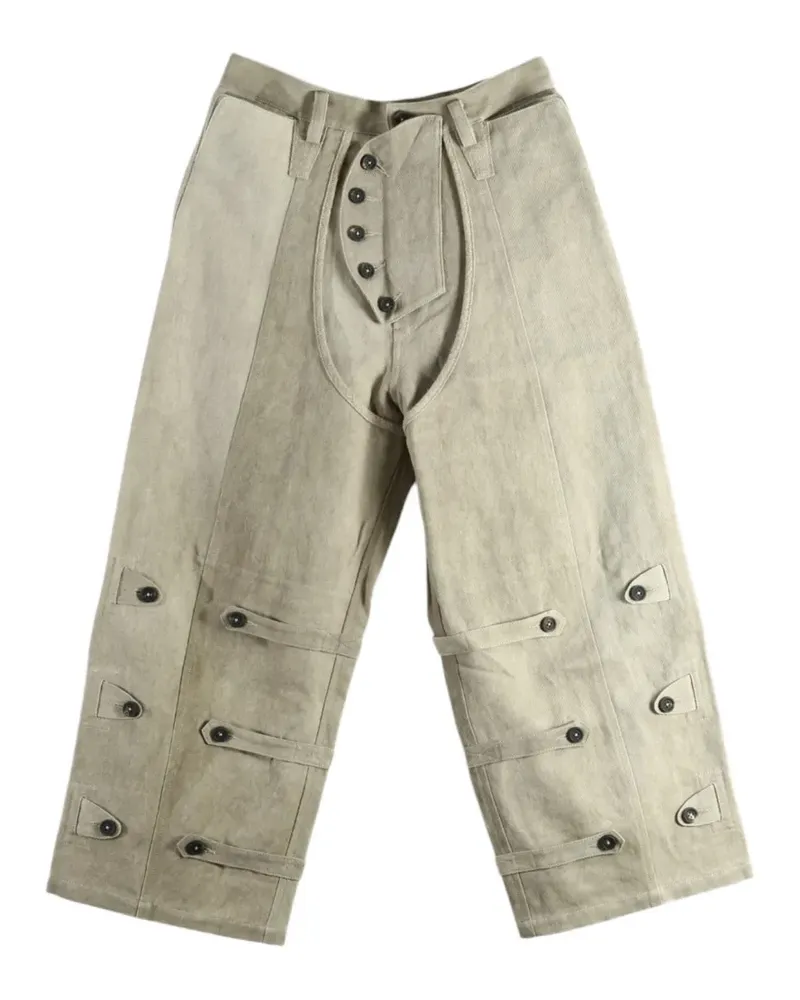 Ziggy Chen button-detail wide-leg jeans - Nude Nude