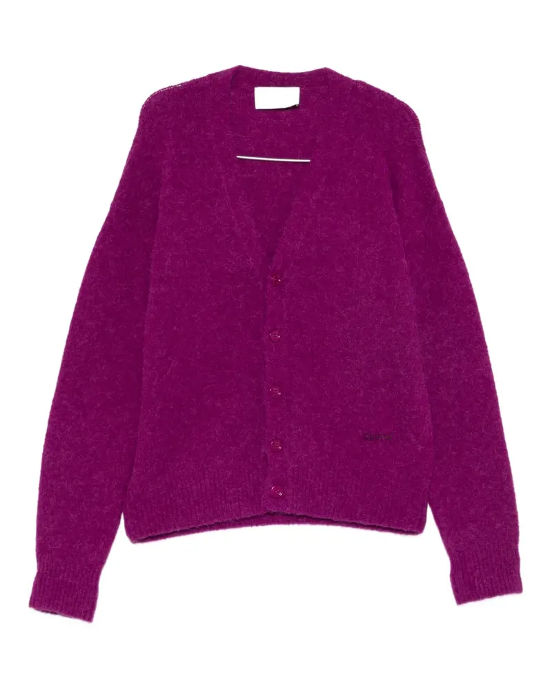 AMI Paris Gebürsteter Cardigan mit V-Ausschnitt - Violett Violett
