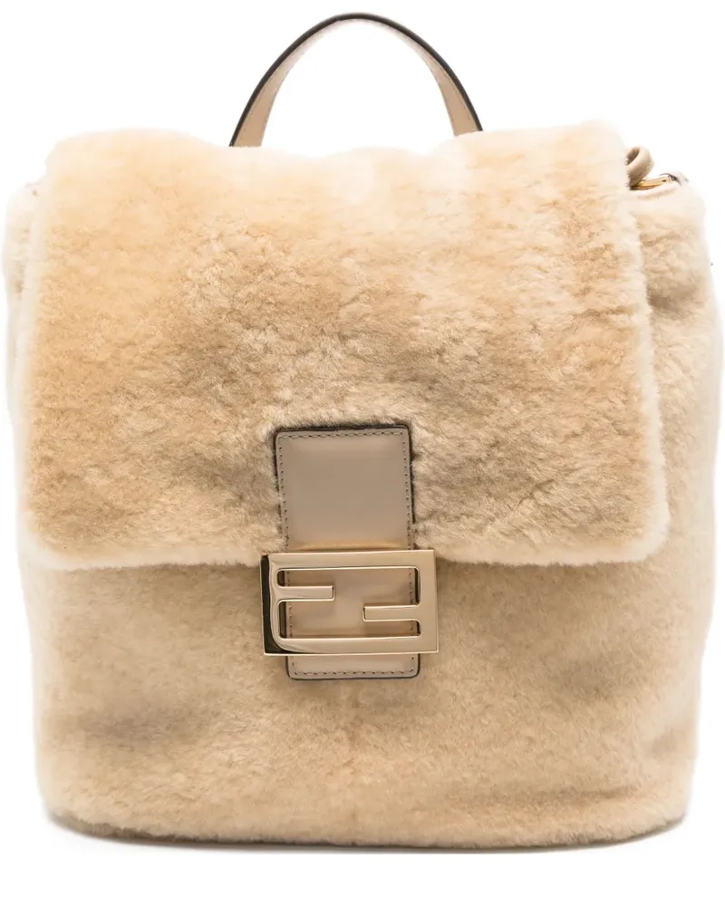 Fendi Rucksack aus Shearling - Nude Nude