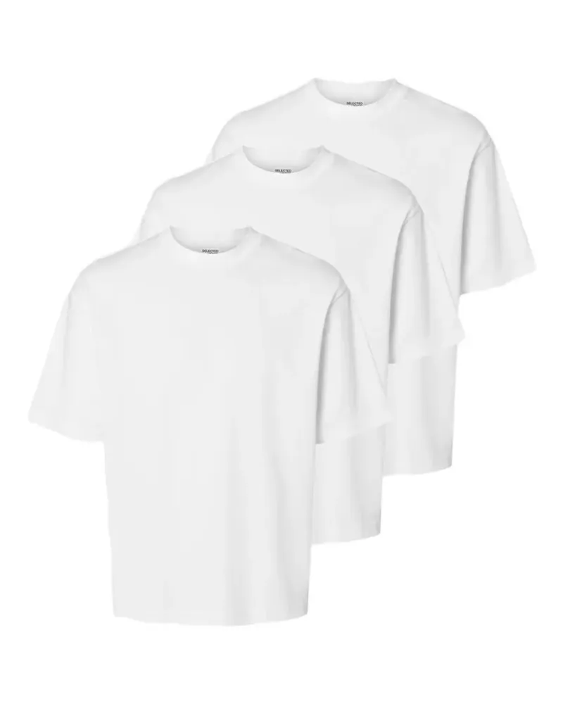 Selected 3 Pac loose-fit T-shirt - Weiß Weiß