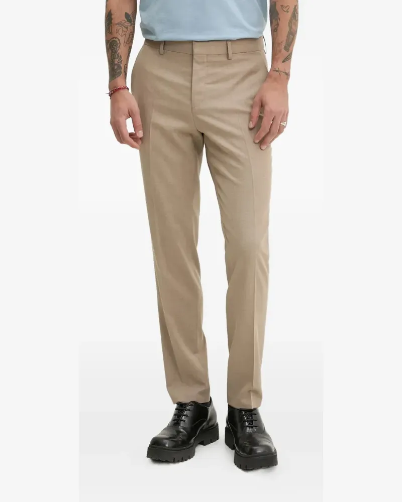 HUGO BOSS Strukturierte Straight-Leg-Hose - Nude Nude