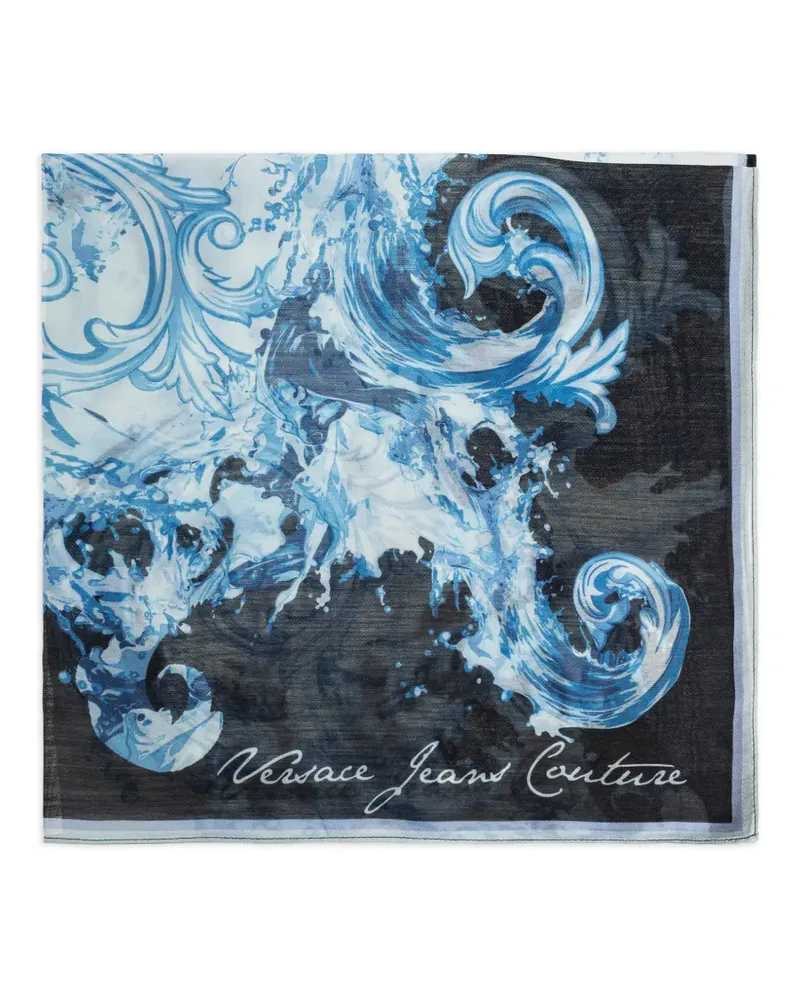 Versace Jeans baroque print scarf - Blau Blau
