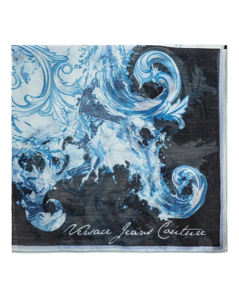 Versace Jeans baroque print scarf - Blau Blau