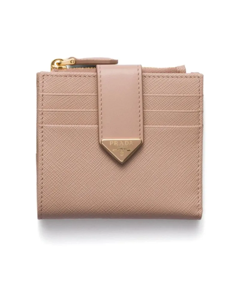 Prada Kleines Portemonnaie aus Saffiano-Leder - Nude Nude