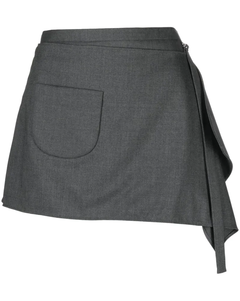Courrèges Drapierter Minirock - Grau Grau