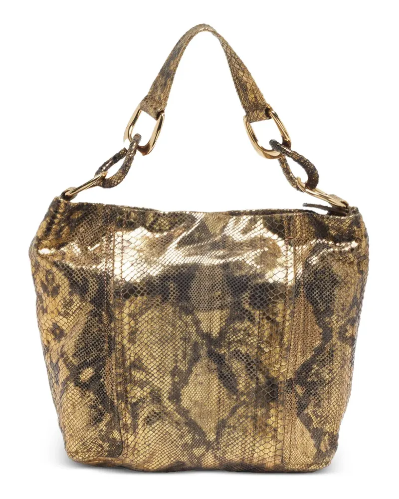 Michael Kors Schultertasche mit Python-Print - Gold Gold