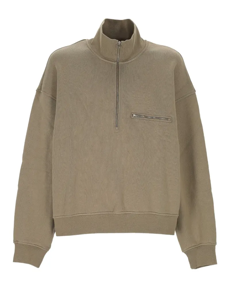 AGOLDE Pavillion Sweatshirt mit Brusttasche und kurzem Reißverschluss - Nude Nude