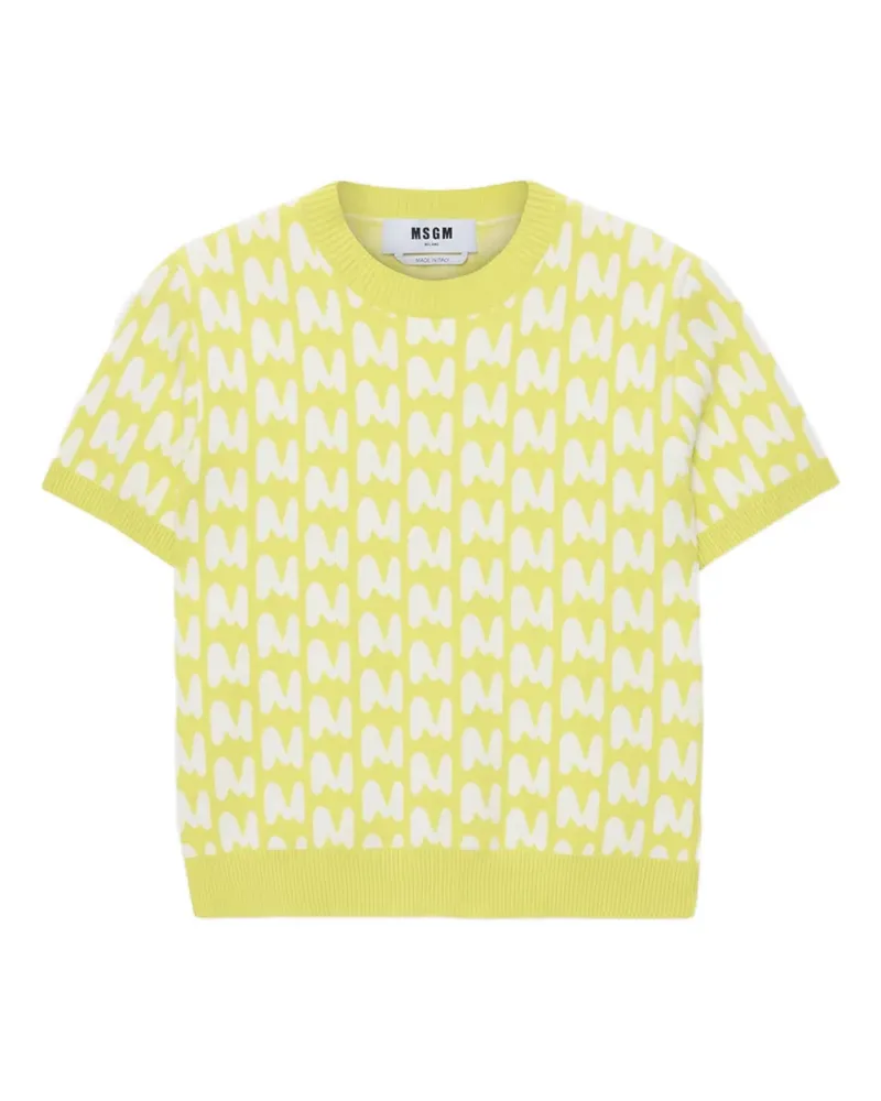 MSGM Gemustertes Strickoberteil - Gelb Gelb
