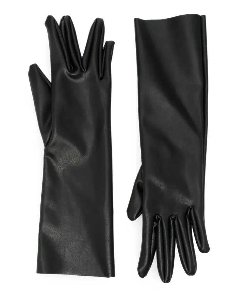 Norma Kamali grained-effect gloves - Schwarz Schwarz