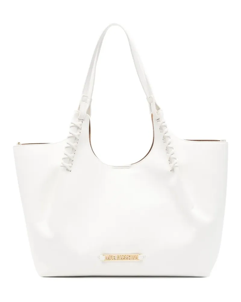 Moschino logo-plaque tote bag - Weiß Weiß