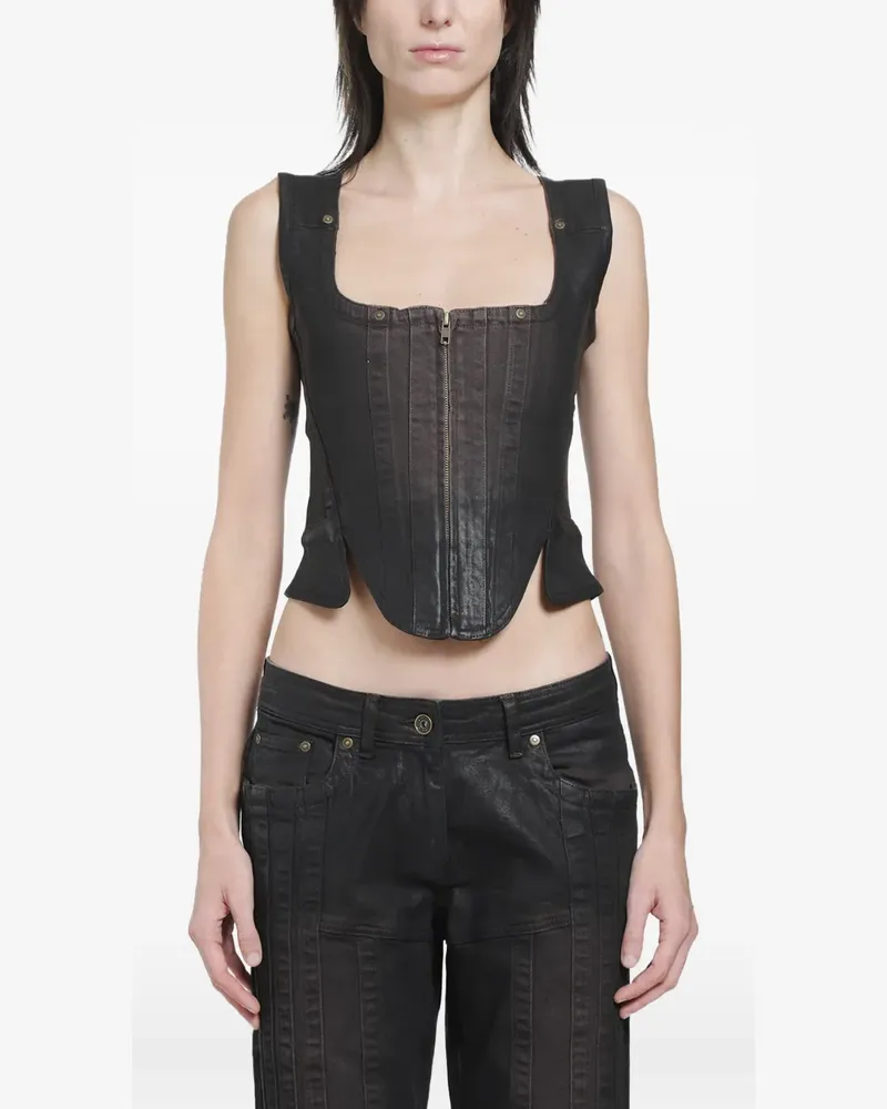 Charlotte Knowles Alice lace-up bustier top - Braun Braun