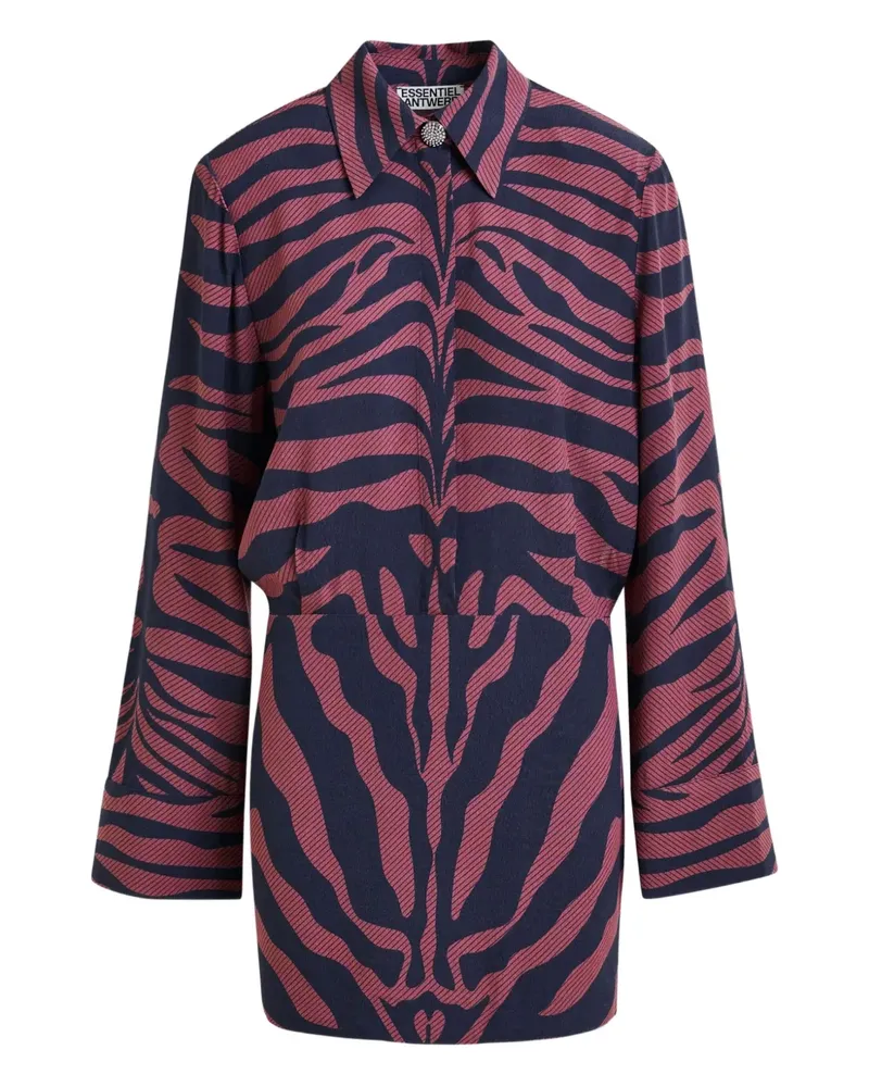Essentiel Minikleid mit Zebra-Print - Rosa Rosa