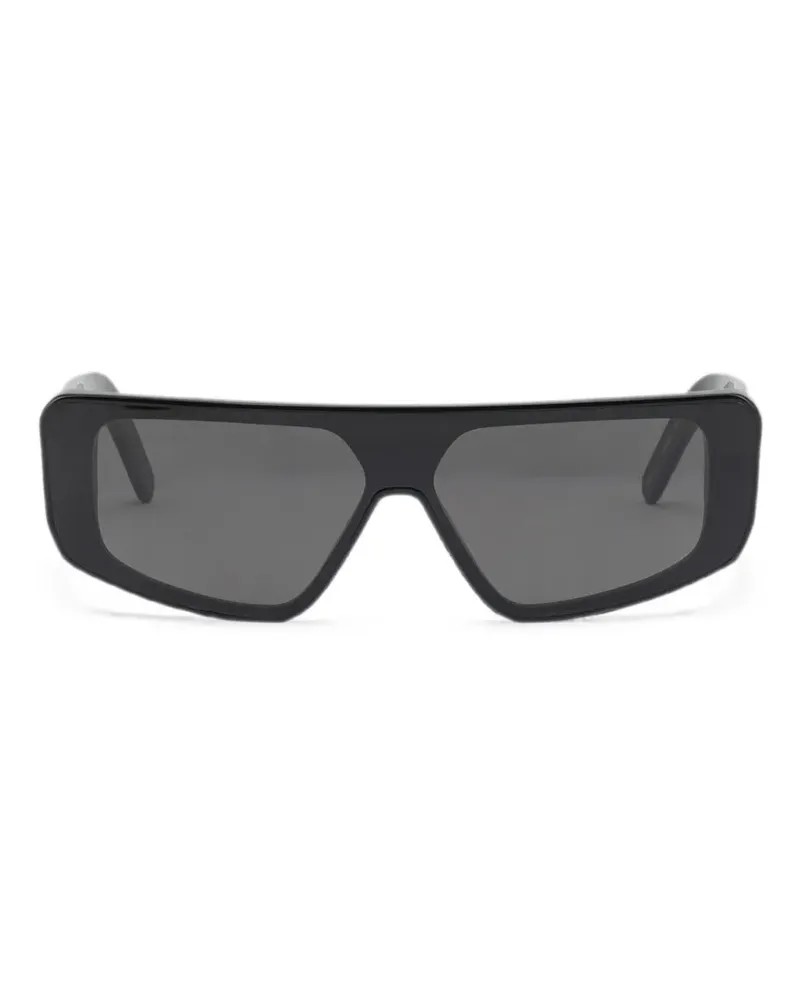 Rick Owens Sonnenbrille mit geometrischem Gestell - Schwarz Schwarz
