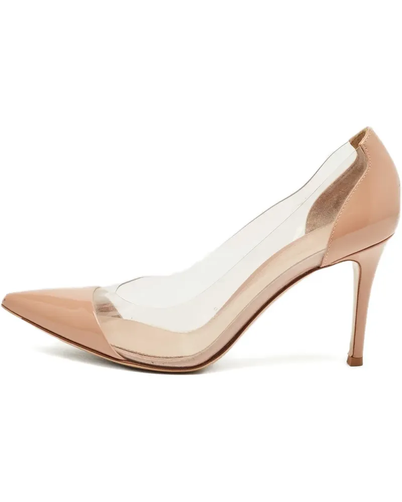Gianvito Rossi Plexi pointed-toe pumps - Nude Nude