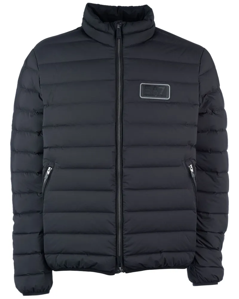EA7 Gefütterte Jacke mit Logo-Patch - Blau Blau