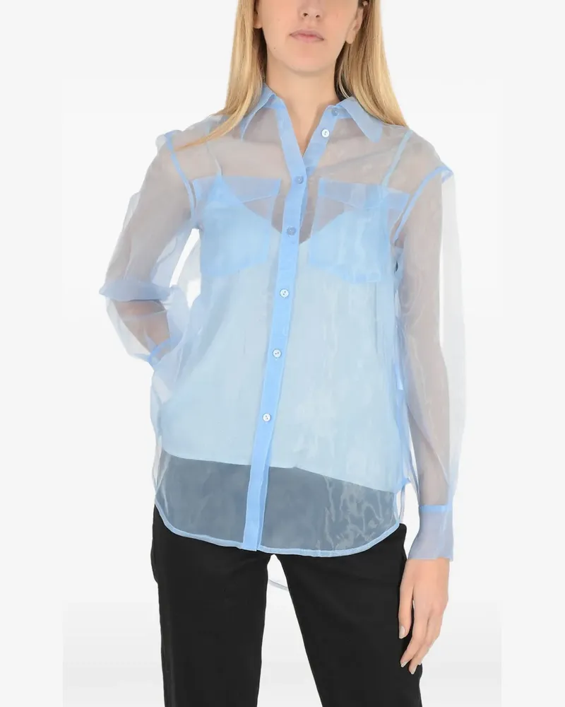 Baum und Pferdgarten long-sleeve shirt - Blau Blau