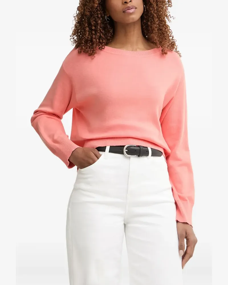 Benetton Pullover mit geripptem Saum - Rosa Rosa