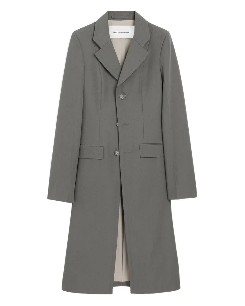 AMI Paris Einreihiger Mantel mit Knöpfen - Grau Grau