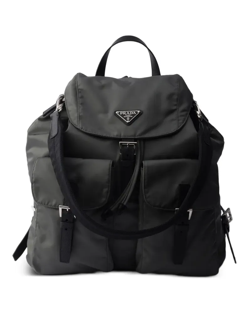 Prada Rucksack mit Logo-Detail - Grau Grau