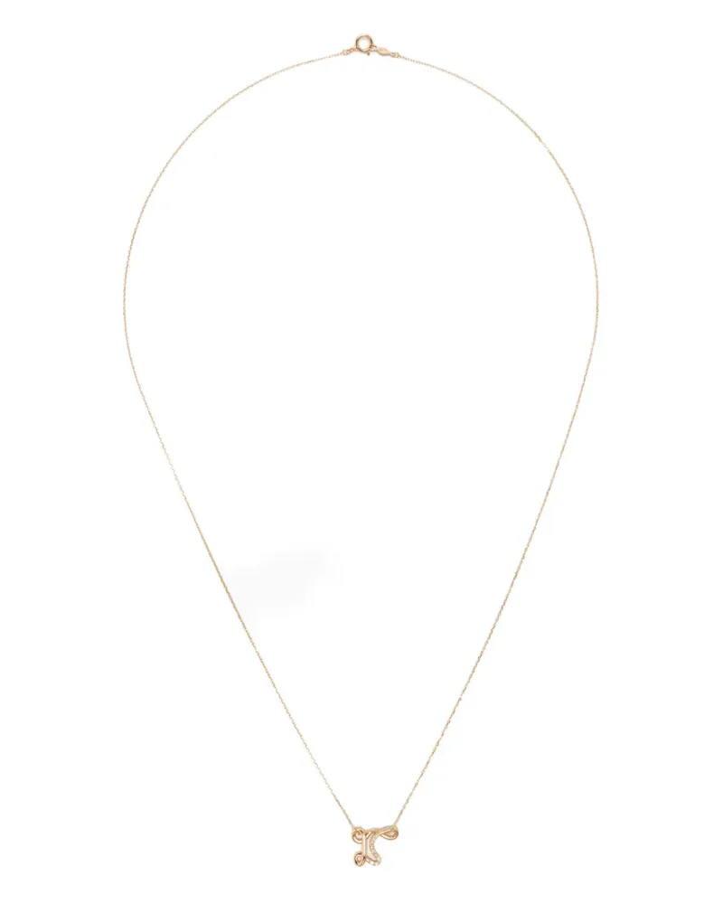 Charlotte Chesnais 18K yellow gold R diamond necklace Gold