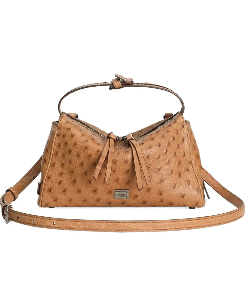 Dolce & Gabbana Vittoria textured shoulder bag - Braun Braun