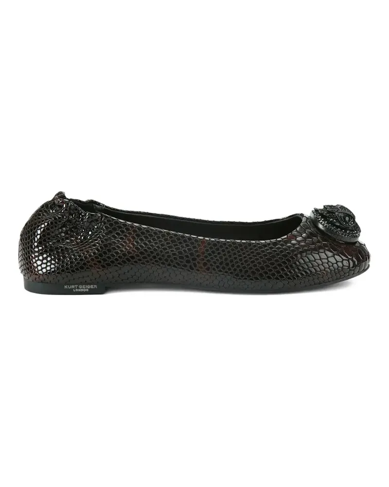 Kurt Geiger Chelsea snakeskin-effect ballet flats - Braun Braun