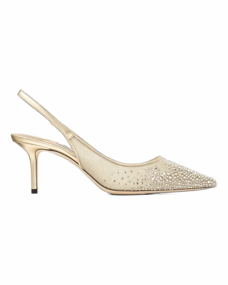Jimmy Choo Love crystal-embellished slingback pumps - Gold Gold