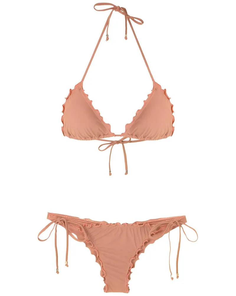 Amir Slama Triangel-Bikini mit Rüschen - Nude Nude