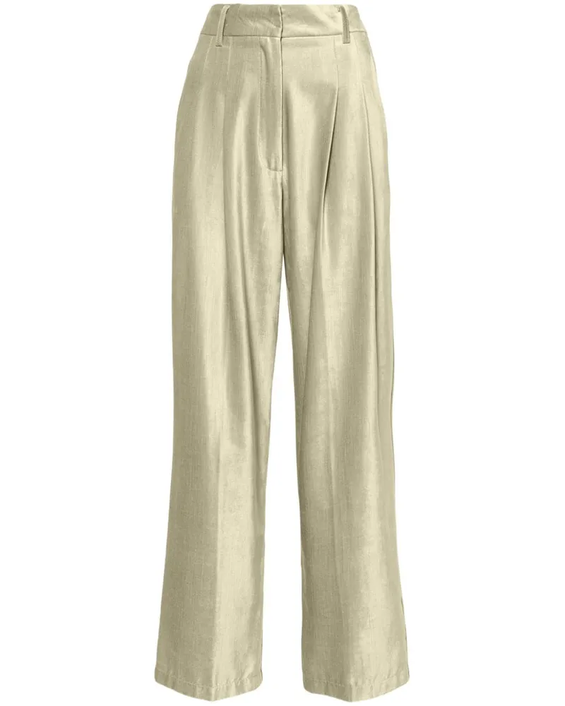 forte_forte Samthose mit Abnähern - Grün Grün