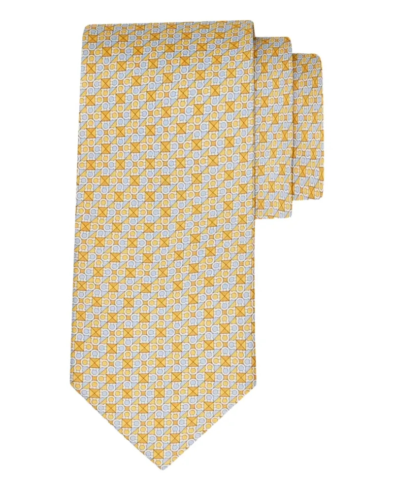 Ferragamo Seidenkrawatte mit Print - Gelb Gelb