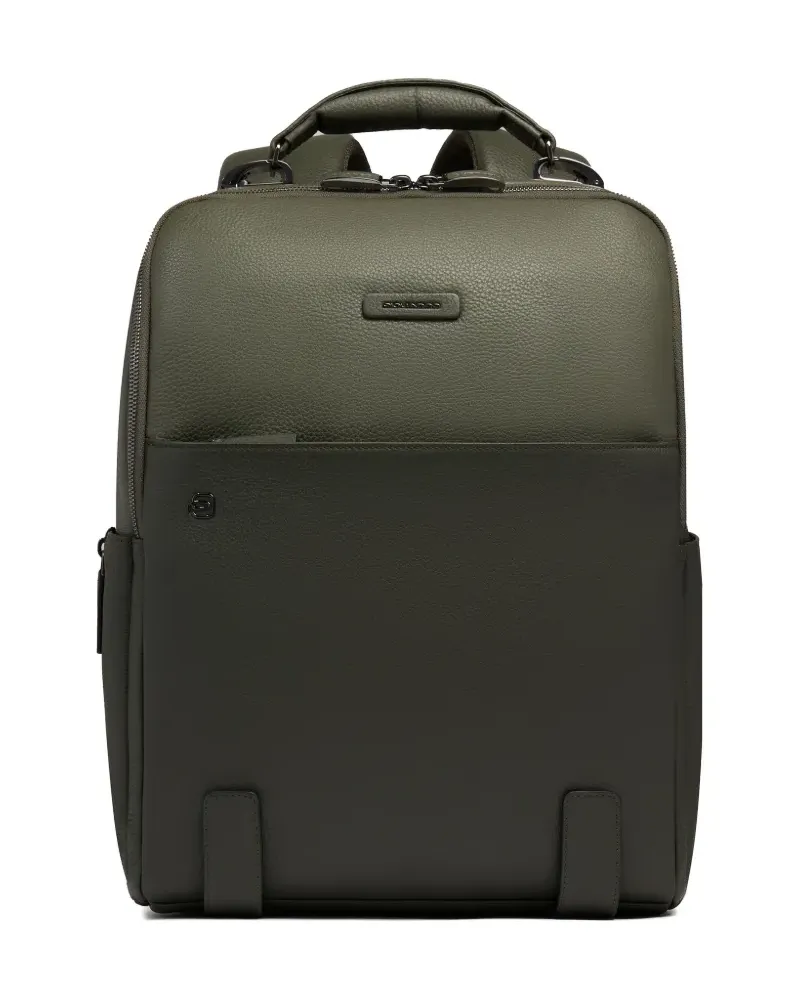 Piquadro grained leather backpack - Grün Grün