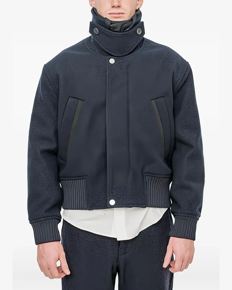 Craig Green quilted-collar wool flight jacket - Blau Blau