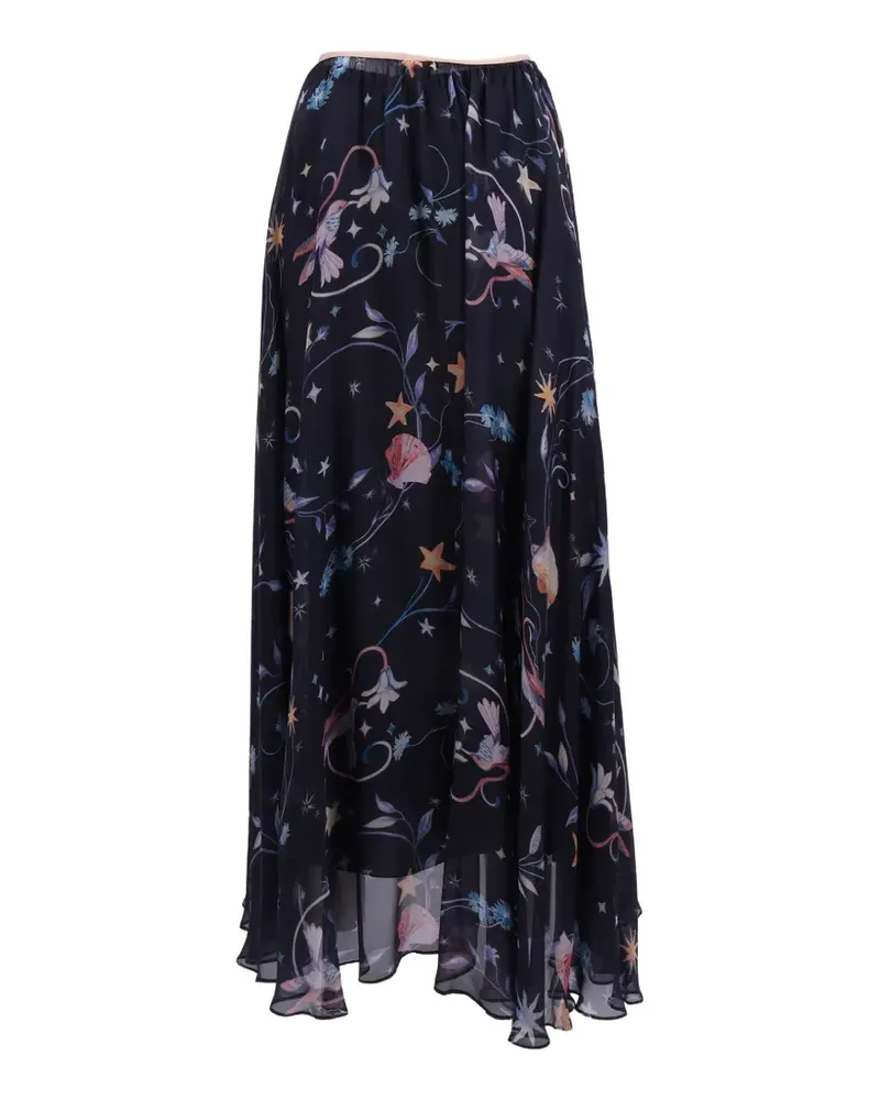 forte_forte Deliverance floral-print chiffon skirt - Blau Blau