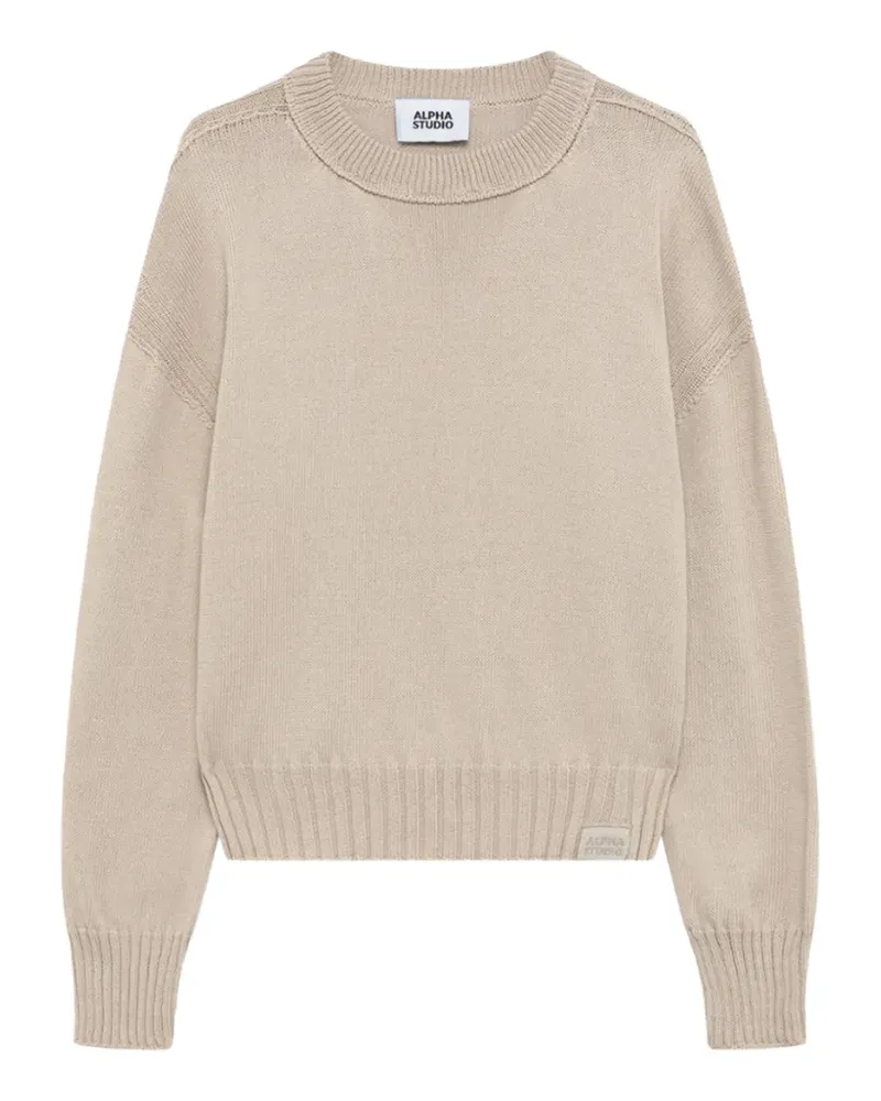 Alpha Studio ribbed hem sweater - Nude Nude